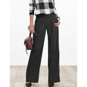 Banana Republic Pleated Wide-Leg Wool Blend Trouser Pants